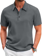 Load image into Gallery viewer, Men's Summer Mesh Ice Silk Solid Color Short Sleeve Polo Shirt