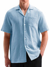 Load image into Gallery viewer, Men's Fashionable Casual Cuban Collar Pocket Short Sleeve Shirt