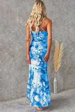 Load image into Gallery viewer, Deja Mesh Overlay Floral Print One Shoulder Ruched Stretch Maxi Dress