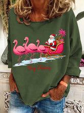 Load image into Gallery viewer, Women&#39;s Christmas Flamingo Print Casual Sweatshirt