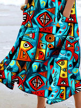 Load image into Gallery viewer, Women's Abstract Art Style Picasso Print Pocket Dress