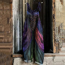 Load image into Gallery viewer, Vintage Viking Celtic Gradient Art Linen Jumpsuit