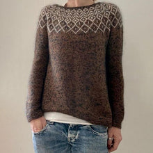 Load image into Gallery viewer, Vintage Geometry Icelandic Knit Pullover Cozy Sweater