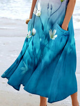 Load image into Gallery viewer, Women's Floral Art Print Pocket Casual Resort Comfort Maxi Dress