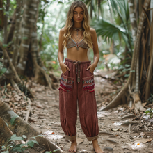 Load image into Gallery viewer, Women's Retro Ethnic Bohemia Style Loose Linen Pants