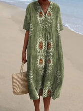 Load image into Gallery viewer, Women's Vintage Floral Ethnic Art Print Casual Flowy Dress