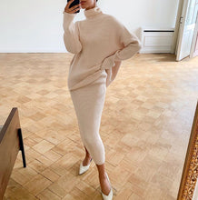 Load image into Gallery viewer, Casual Turtleneck Sweater Loose Version Skirt Suit