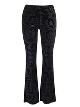 Load image into Gallery viewer, Halloween Gothic Dark Flocking Embossed Boot Cut Pants