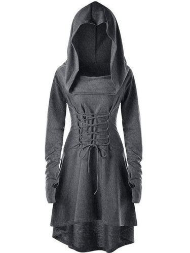 Women's Halloween Hooded Lace-Up Dress