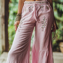 Load image into Gallery viewer, Bohemian Holiday Style Retro Linen Floral Ethnic Totem Print Casual Pants