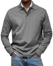 Load image into Gallery viewer, Men's Everyday Comfort Lapel Button Casual Long Sleeve POLO Shirt
