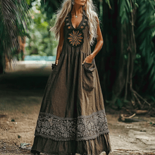 Load image into Gallery viewer, Women's Elegant Bohemian Casual Sleeveless Linen Maxi Dress