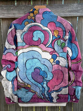 Load image into Gallery viewer, Vintage Purple Print Casual Denim Jacket