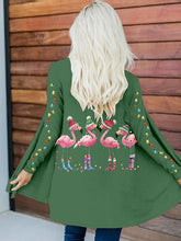 Load image into Gallery viewer, Women&#39;s Christmas Flamingo Print Long Sleeve Cardigan