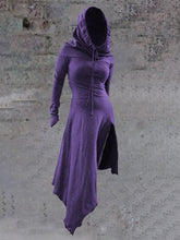 Load image into Gallery viewer, Women&#39;s Halloween Witch Long-Sleeve Hooded Dress