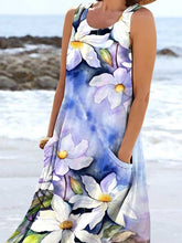 Load image into Gallery viewer, Women's Oil Painting Floral Pattern Tank Top Dress