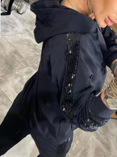 Load image into Gallery viewer, Women's Hooded Long Sequined Casual Suit