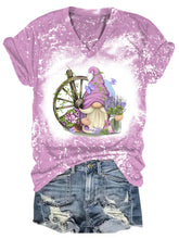 Load image into Gallery viewer, Lavender Gnome V Neck T-shirt