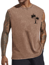 Load image into Gallery viewer, Men's Hawaiian Beach Coconut Print Washed Tank Top
