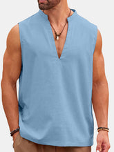 Load image into Gallery viewer, Men's Summer Solid Color Comfortable V-neck Sleeveless Shirt