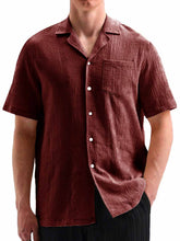 Load image into Gallery viewer, Men's Fashionable Casual Cuban Collar Pocket Short Sleeve Shirt