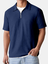 Load image into Gallery viewer, Men's Summer Solid Color Waffle Comfort Short Sleeve Polo Shirt