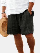 Load image into Gallery viewer, Men's Summer Solid Color Vertical Strip Casual Beach Shorts