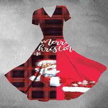 Load image into Gallery viewer, Retro Cute Santa Claus Print Maxi Dress