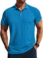Load image into Gallery viewer, Men's Knitted Pit Jacquard Basic Simple Short-sleeved Polo Shir