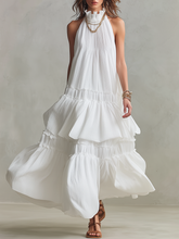 Load image into Gallery viewer, Airy High-Neck Tiered Bohemian Maxi Dress
