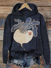 Load image into Gallery viewer, Cute Radish Japanese Lino Art Comfy Hoodie