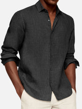 Load image into Gallery viewer, Men's Casual Solid Color Cotton Lapel Long-Sleeve Shirt