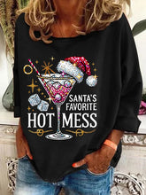 Load image into Gallery viewer, Women&#39;s Christmas Santa&#39;s Favorite Hot Mess Printed Casual Sweatshirt