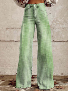 Women's Retro Classic Striped Wide Leg Pants