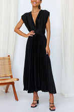 Load image into Gallery viewer, Hello Gorgeous Satin Pleated Midi Dress