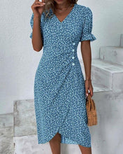 Load image into Gallery viewer, Vacation Floral V Neck Dress