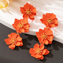 Load image into Gallery viewer, Holiday Style Floral Long Earrings