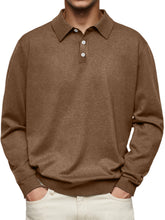 Load image into Gallery viewer, Men's Casual and Comfortable Solid Color Lapel Long Sleeve POLO Shirt