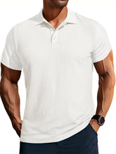 Load image into Gallery viewer, Men's Knitted Pit Jacquard Basic Simple Short-sleeved Polo Shir