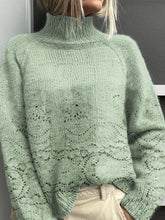 Load image into Gallery viewer, Women's Vintage Lovely Floral Art Print Knit Turtleneck Pullover Sweater
