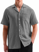 Load image into Gallery viewer, Men's Fashionable Casual Cuban Collar Pocket Short Sleeve Shirt
