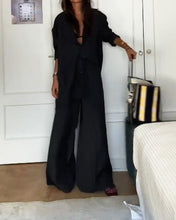 Load image into Gallery viewer, Fashion Solid Color Comfortable Shirt &amp; Pants Two-piece Set