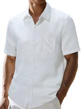 Load image into Gallery viewer, Men's Summer Waffle Solid Pocket Casual Short Sleeve Shirt