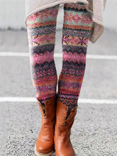 Load image into Gallery viewer, Retro Christmas Pattern Knitted Print Leggings