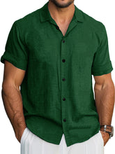 Load image into Gallery viewer, Men's Hawaiian Solid Lapel Short Sleeve Shirt