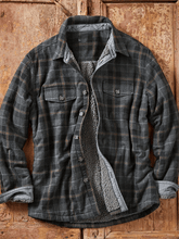 Load image into Gallery viewer, Men's Western Vintage Wool Long Sleeve Pocket Shirt