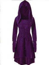 Load image into Gallery viewer, Women&#39;s Halloween Hooded Lace-Up Dress