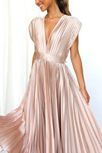 Load image into Gallery viewer, Hello Gorgeous Satin Pleated Midi Dress