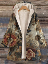 Load image into Gallery viewer, Women&#39;s Floral Art Print Casual Winter Warm Comfortable Long Sleeve Wool Jacket