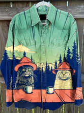 Load image into Gallery viewer, Vintage Cats Chilling In Nature with Coffee Wall Print Casual Shirt Jacket